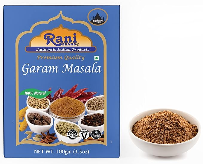 Rani Garam Masala Indian 11-Spice Blend 3.5oz (100g) Box Spice ~ All Natural, Salt-Free | Vegan |