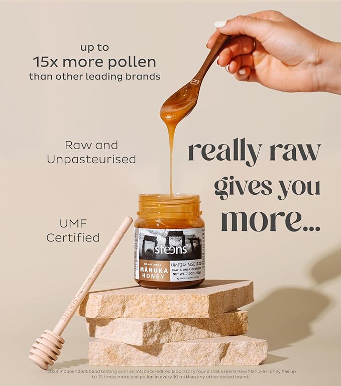 Steens Manuka Honey - UMF 24+ and MGO 1122+ - Pure & Raw 100% Certified Manuka Honey - Bottled and