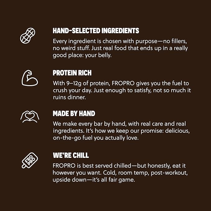 FROPRO Plant Protein Snack Bars - Plant Based Protein Bars, All-Natural, Gluten, Dairy, & Soy Free