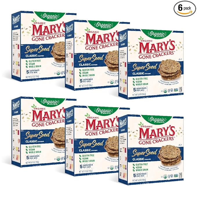 Mary's Gone Crackers Organic Super Seed Crackers, Classic - Gluten-Free, NON-GMO, Vegan & Whole