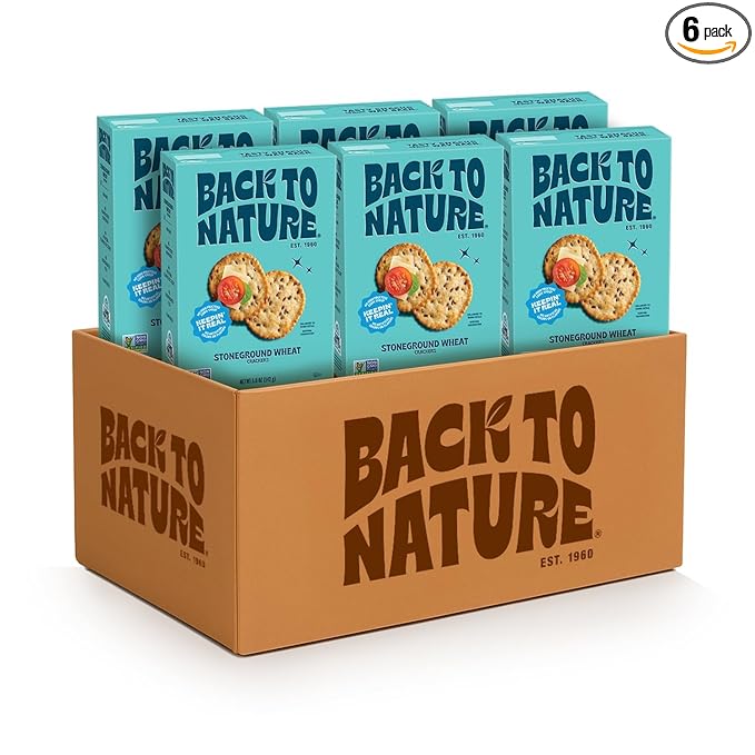 Back to Nature - Stoneground Wheat Crackers - Made with Real Ingredients like Whole Grains and Flax