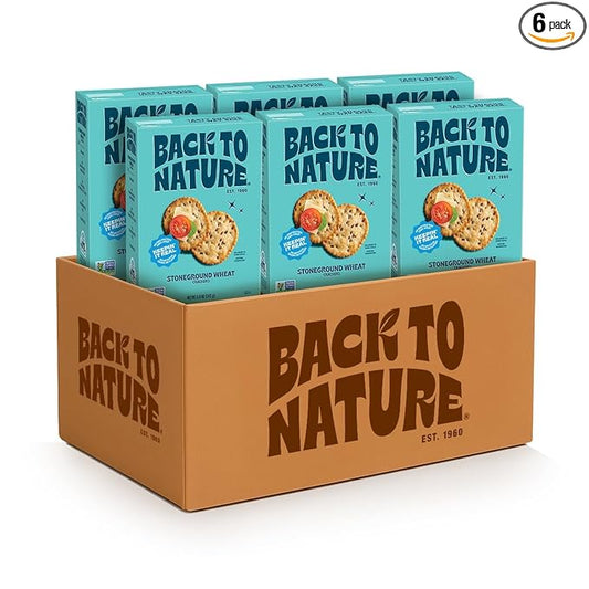 Back to Nature - Stoneground Wheat Crackers - Made with Real Ingredients like Whole Grains and Flax