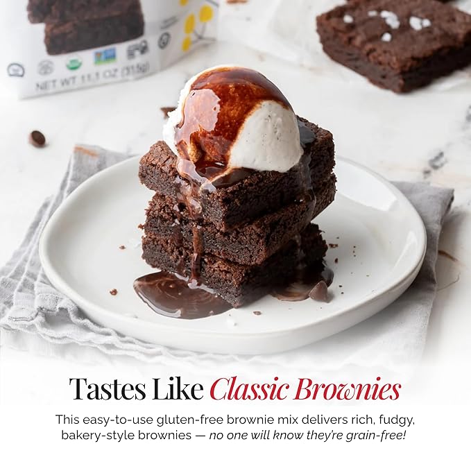 Otto's Naturals Grain-Free Classic Brownie Mix, 11.1 Oz., Top 9 Allergen-Free, Organic Cassava