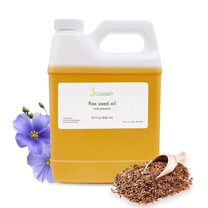Soapeauty Flax Seed Oil Unrefined Cold Pressed 100% Pure and Natural | for Skin, Hair and DIY