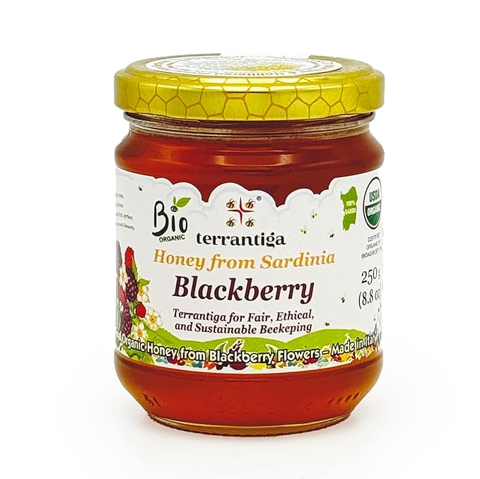 WellEatable Blackberry Organic Raw Honey from Wild Blackberry Flowers, Artisanal Complex and Fruity