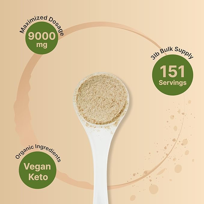 NatureBell Psyllium Husk Fiber Supplement, 9,000mg Per Serving, 3lb (48oz) Powder | Organic Soluble