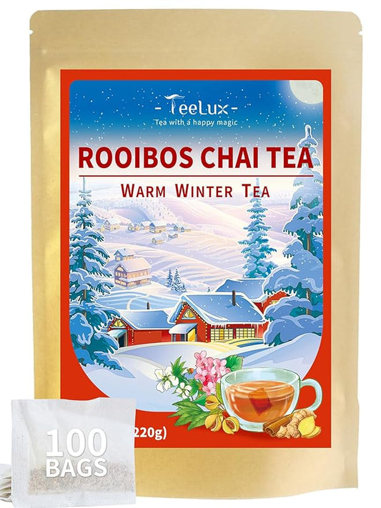 TeeLux Rooibos Chai Tea, Rooibos Tea with Cinnamon, Ginger, Clove & Cardamom, Smooth & Spicy &