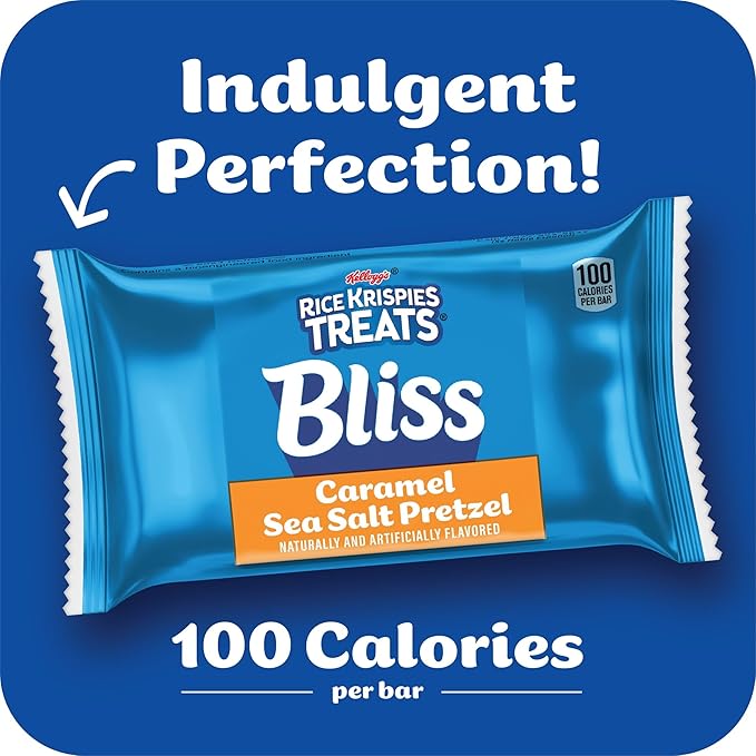 Rice Krispies Treats Bliss Crispy Marshmallow Squares, Snack Bars, Caramel Sea Salt Pretzel (6