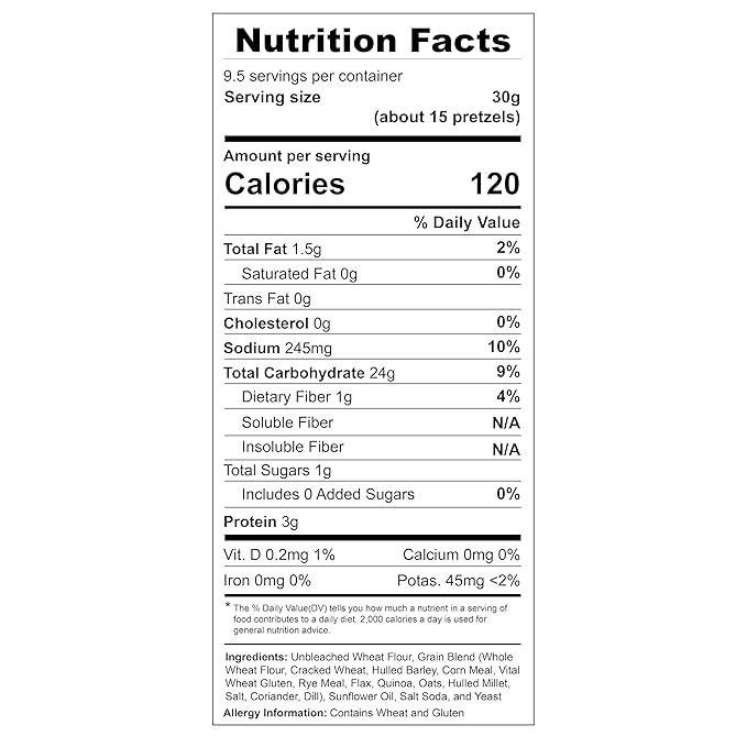 Unique Snacks Multi-Grain Splits Pretzel, Delicious Homestyle Baked Snack Bag, Vegan, OU Kosher