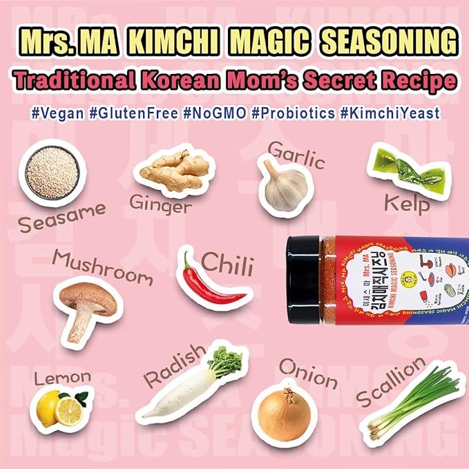 Mrs.MA Korean Kimchi Magic Powder Seasoning Mix 3.5 oz (100g) 1EA - Savory and Spicy Chili Powder