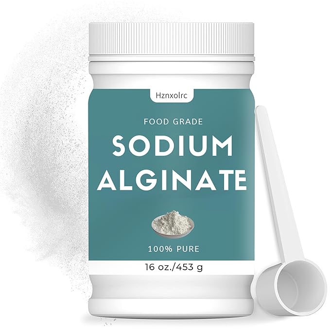 16 oz Sodium Alginate Powder Food Grade, Pure Sodium Alginate Powder Perfect for Making Luxurious