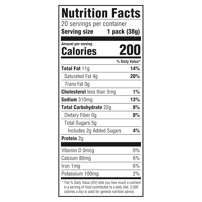 RITZ Cheese Sandwich Crackers, Lunch Snacks, 20 Snack Packs (6 Crackers Per Pack)