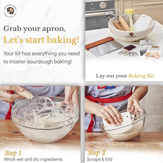 Superbaking Banneton Bread Proofing Basket, Sourdough Bread Baking Supplies, Round 9 Inch Sourdough