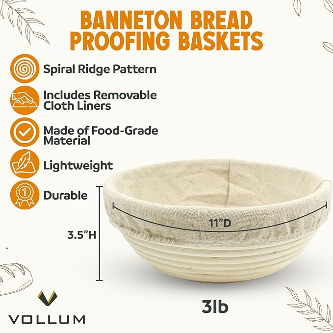 Banneton Bread Proofing Basket Sourdough Proofing Basket for Beginners & Professional Bakers
