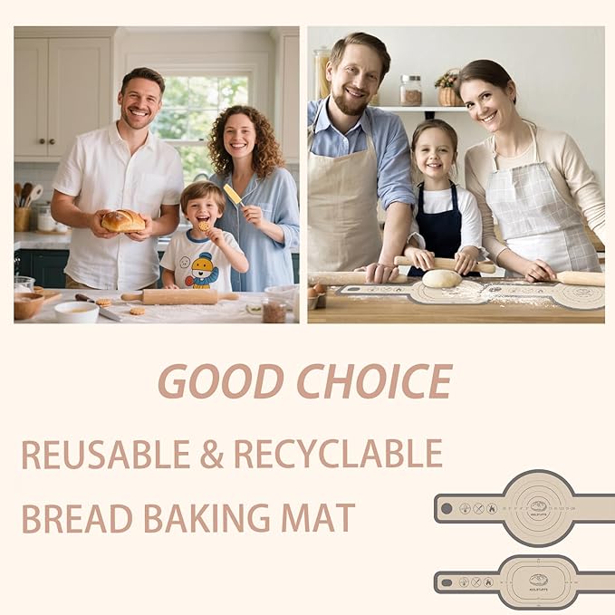 Silicone Bread Sling, Easy Clean Reusable Baking Mat With Extra Long Handles for Dutch Oven