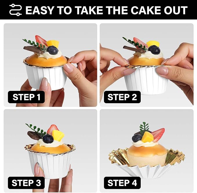 EUSOAR Baking Cups, 50pcs 3.5oz Disposable Ramekins Muffin Cupcake Liners, Dessert Paper Cupcake