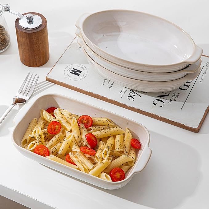 Casserole Dishes for Oven, 9 x 8 inch Ceramic Baking Dish, 17 Oz Rectangular Deep Lasagna Pan