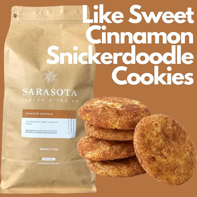 Sarasota Coffee Whole Bean Snickerdoodle Sugar Cookie | Medium Roast Gourmet Flavored Coffee Beans