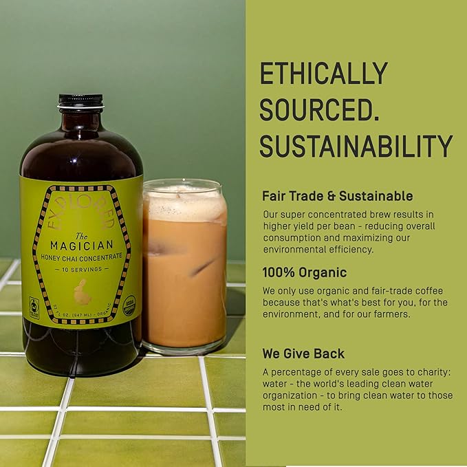 Explorer Organic Chai Tea Concentrate, Magician Spiced Honey, Drink Iced or Hot, 32 fl oz, Makes 8