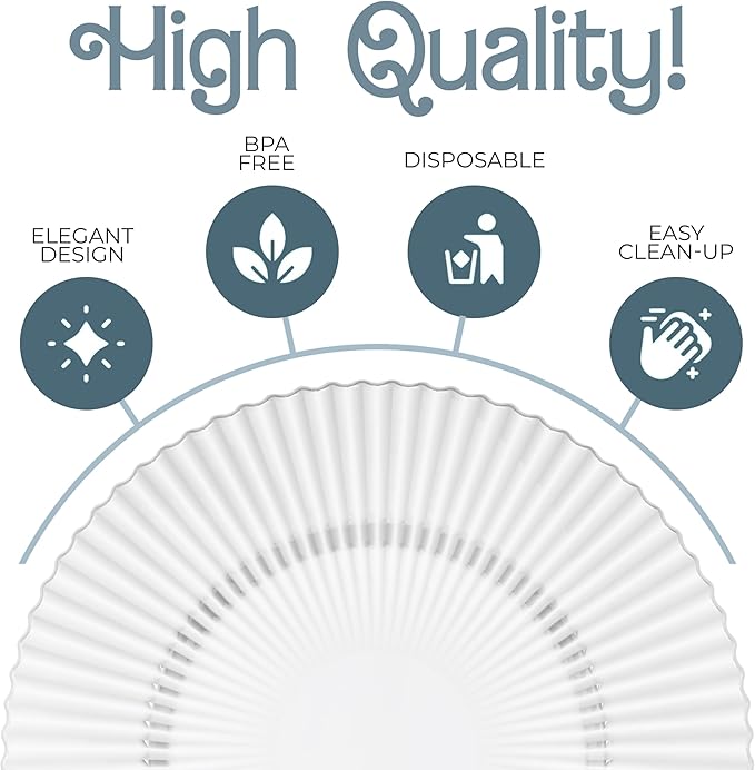 Exquisite 40 Piece Plastic Disposable Plates Set For 20 Guests I 20 X 9 Inch & 20 X 11 Inch