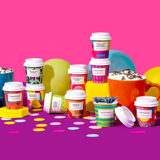 BomBombs, Hot Chocolate Mix Gift Set with Mini Cup Packaging, Dessert Flavors Include Rocky Road