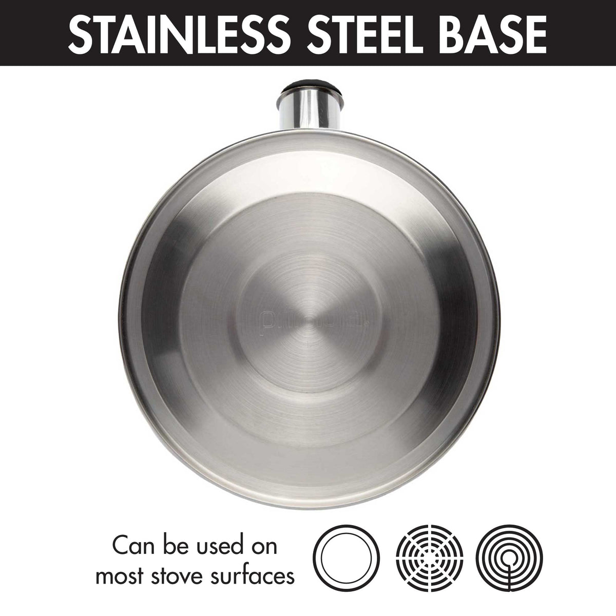 Primula Stewart Whistling Tea Kettle for Stovetop, Stainless Steel Stove Top Kettle with Fast Boil