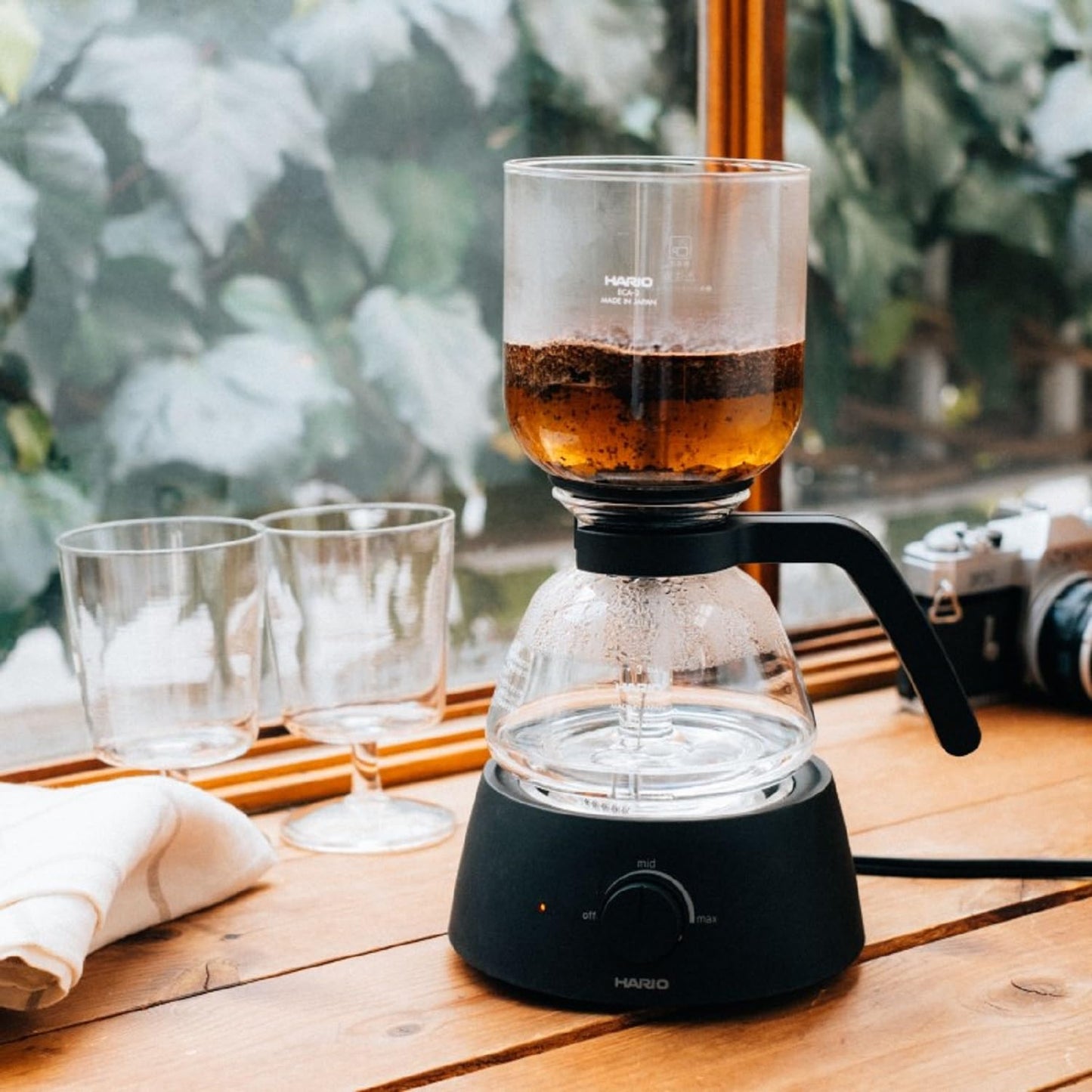 HARIO Electric Coffee Syphon Compact Electric Siphon 360 ml, Practical Capacity, 360 ml, Black