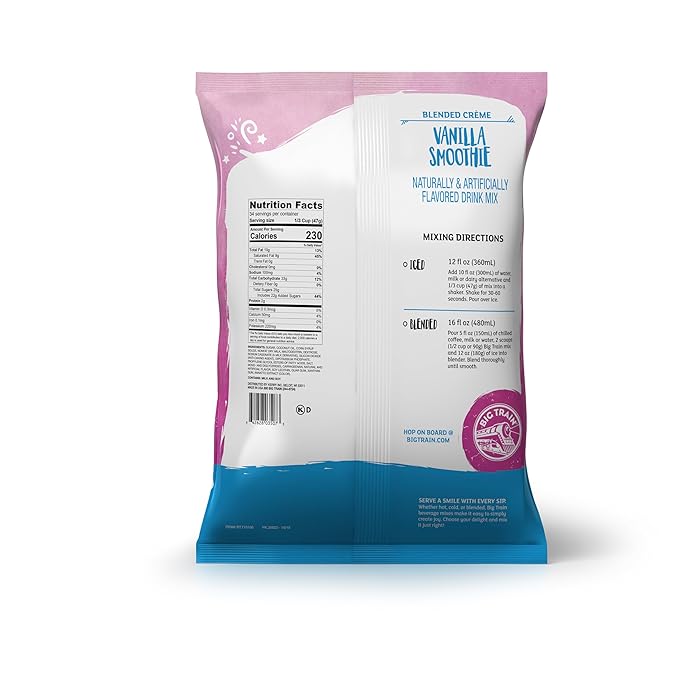 Big Train Vanilla Smoothie Blended Cr챔me Beverage Mix, 3.5 Pound (Pack of 1)
