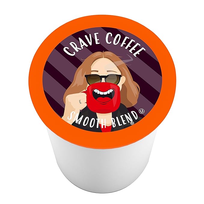 Crave Beverages Smooth Blend - Colombian, Medium Roast Coffee Pods for Keurig K Cup Brewers, 100