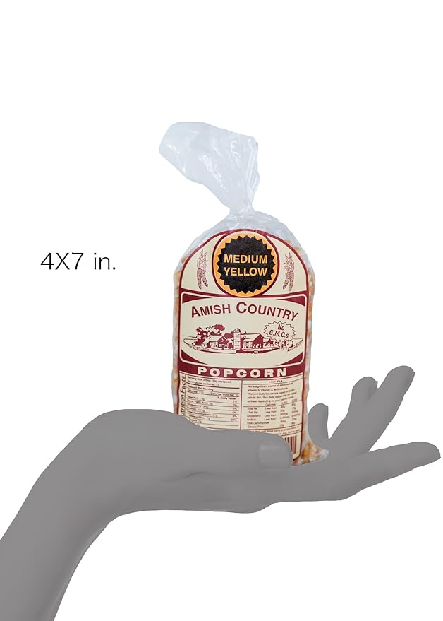Amish Country Popcorn | 1 lb Bag | Medium Yellow Popcorn Kernels | Old Fashioned, Non-GMO and