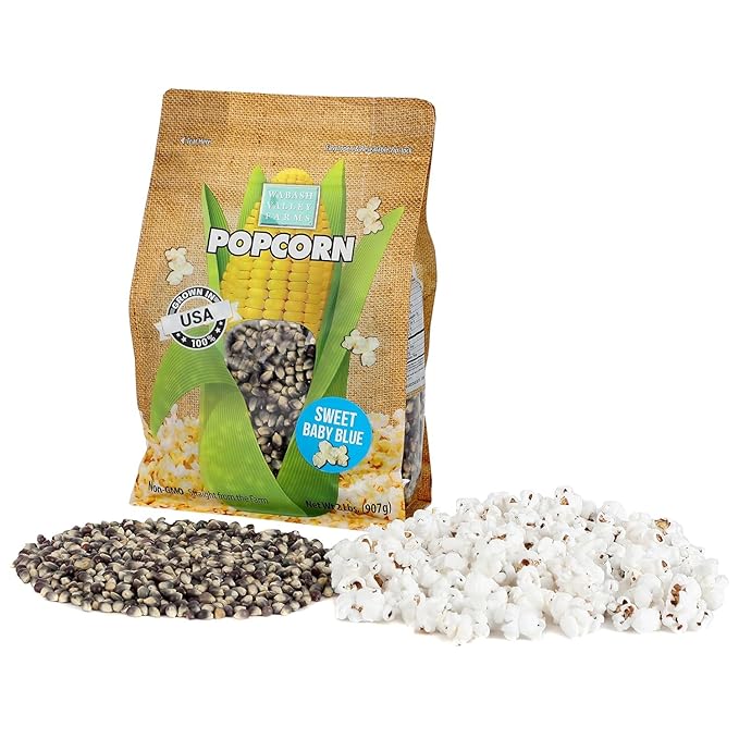 Wabash Valley Farms Popcorn Kernels - Sweet Baby Blue Kernels, Blue Popcorn Kernels, Gourmet