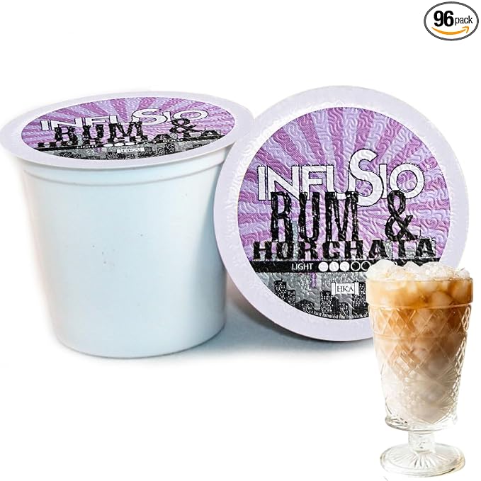 InfuSio Coffee Pods 96 Count Rum & Horchata Flavored Medium Roast Single serve Coffee pods for