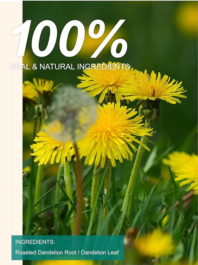 TeeLux Dandelion Leaf & Root Tea Bags, Natural Roasted Dandelion Root with Fresh Dandelion Leaf