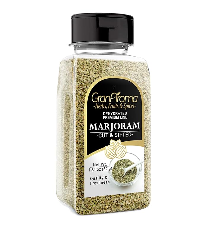 GranAroma Marjoram Cut & Sifted, French & Italian Cuisine, Savory Seasoning (1.84 Ounce)