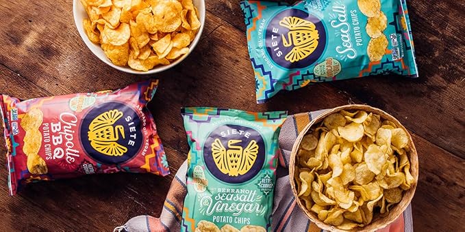 Siete Grain Free Potato Chips | Kettle Cooked | Gluten Free Chips | Vegan Snacks | Non GMO | Sea