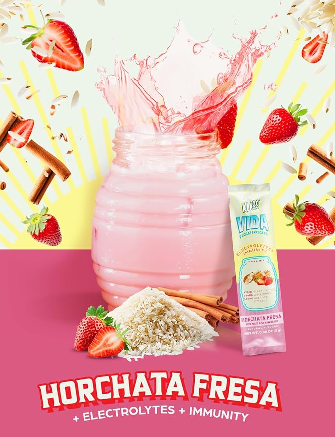 Hydration + Immunity Electrolyte Drink Mix ??Strawberry Horchata Agua Fresca | Sugar-Free Powder