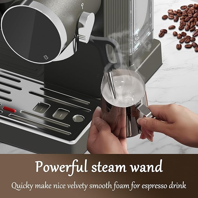 20 Bar Espresso Machine with Milk Frother, Programmable Expresso Coffee Machines with Adjustable