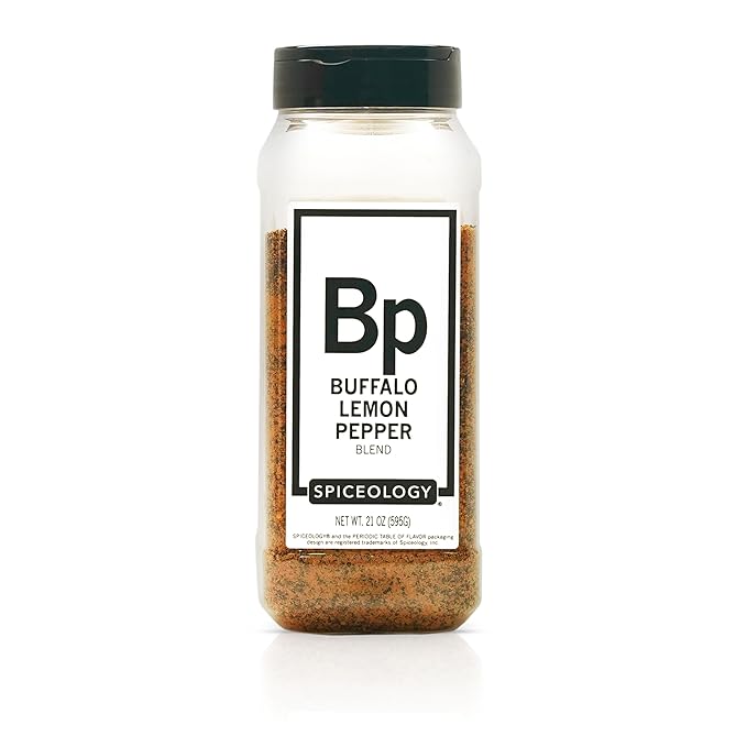 Spiceology ??Buffalo Lemon Pepper Seasoning ??Spicy & Tangy Spice Blend with Cracked Black Pepper