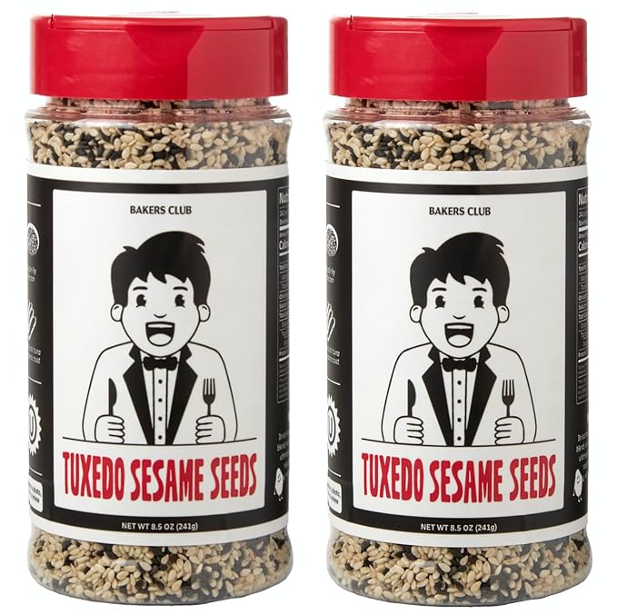 Bakers Club Bulk 17oz Mixed Black and White Sesame Seeds - Tuxedo blend for Sushi, Tuna, Stir Fry