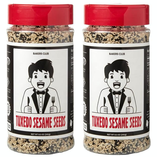 Bakers Club Bulk 17oz Mixed Black and White Sesame Seeds - Tuxedo blend for Sushi, Tuna, Stir Fry