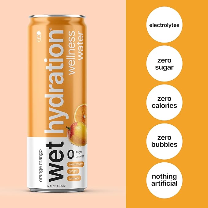 Wet Hydration - Functional Hydration Beverage - Flavored Water, Sugar-Free, Gluten-Free, No