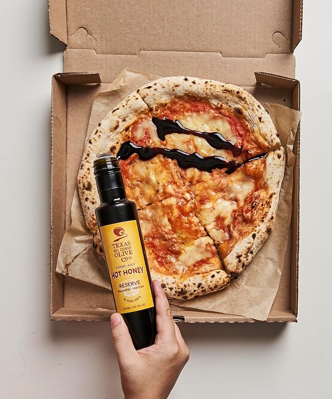 Hot Honey Balsamic Vinegar - Gourmet Barrel Aged Infused Balsamic Vinegar - Great for Dressing