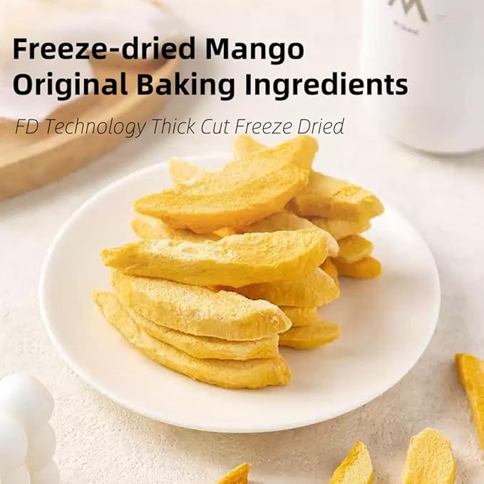 Freeze Dried Mango Chunks, Dried Mango, crispy fruit mango，mango dried fruit，Unsweetened, Crispy