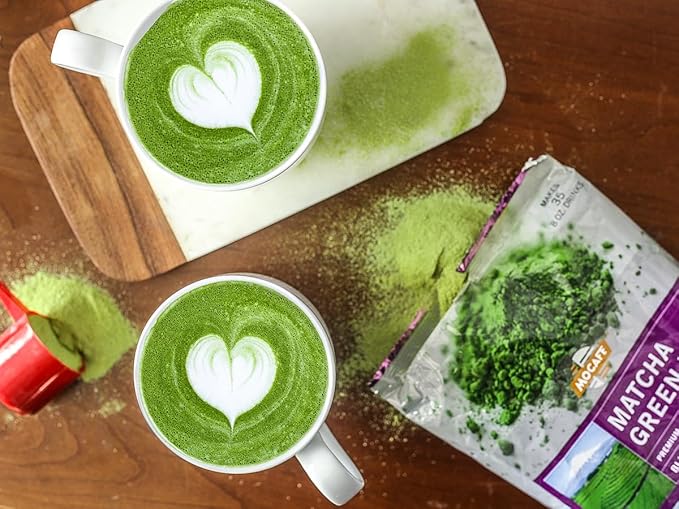 MOCAFE Matcha Latte Mix Powder, sweetened creamy Ceremonial Grade Japanese green tea, caf챕 style