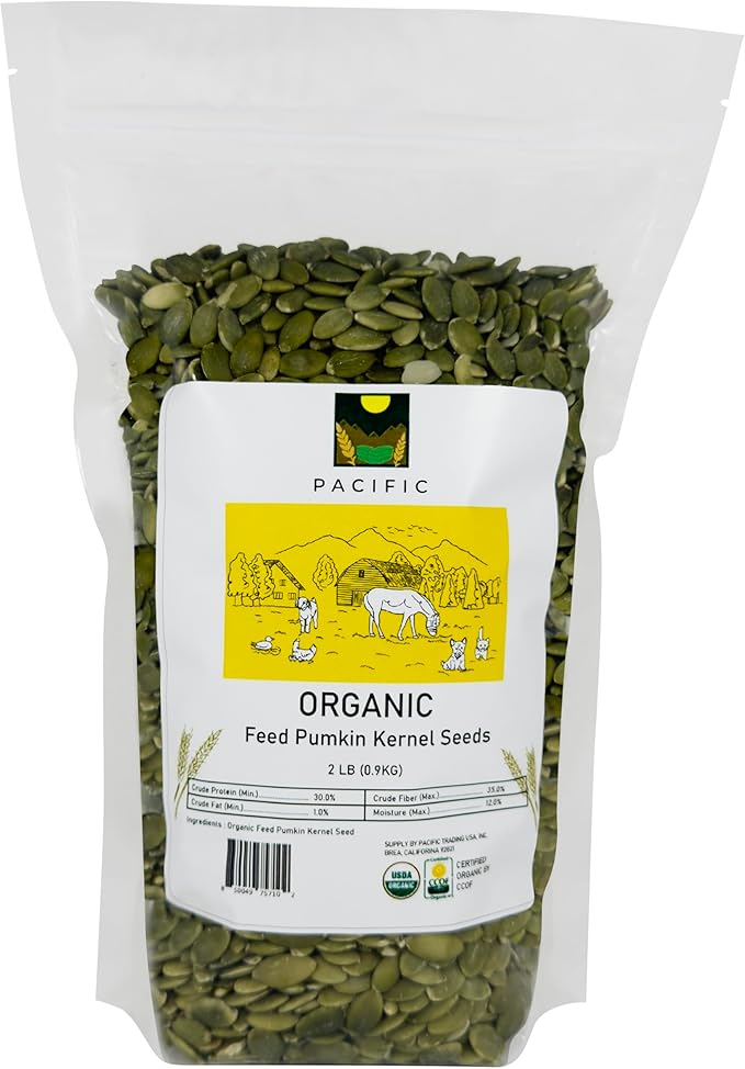 PACIFIC Organic Petfood Organic Feed Pumpkin Kernel Seeds - Organic Pumpkin Seeds for Dogs | Rich