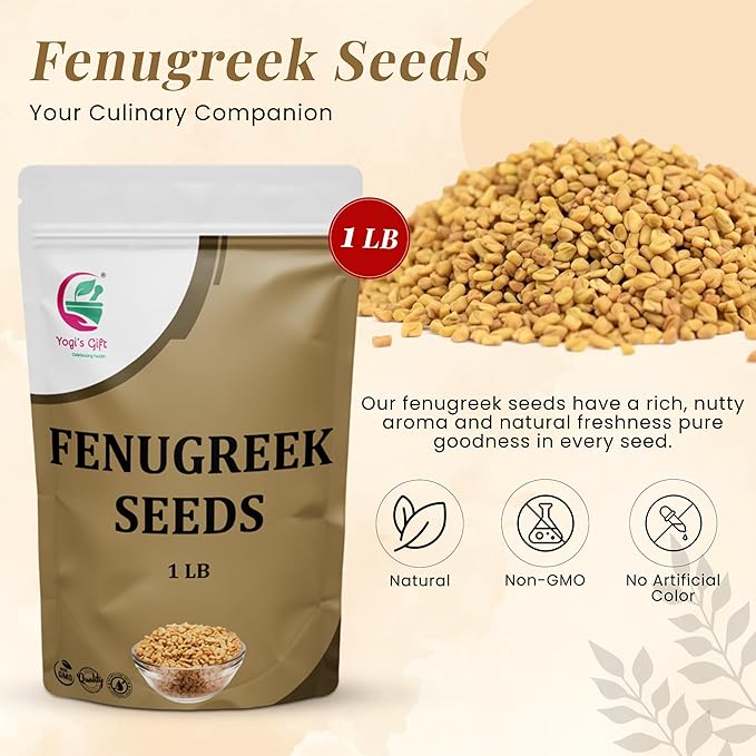 Fenugreek Seeds 1 LB, 100% Pure & Natural, Perfect for Cooking, Herbal Uses & Overall Wellness