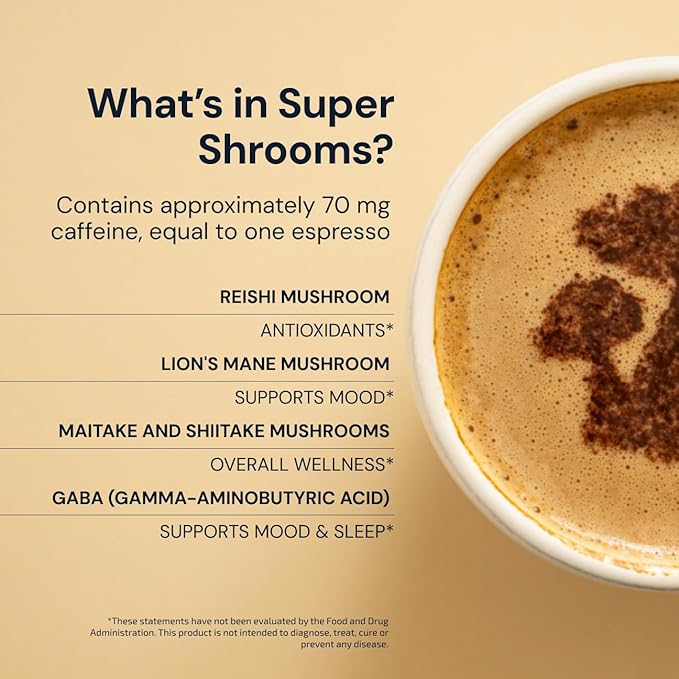 Blueprint by Bryan Johnson Super Shroom Coffee ??Mushroom Coffee with Lion?™s Mane, Reishi & GABA