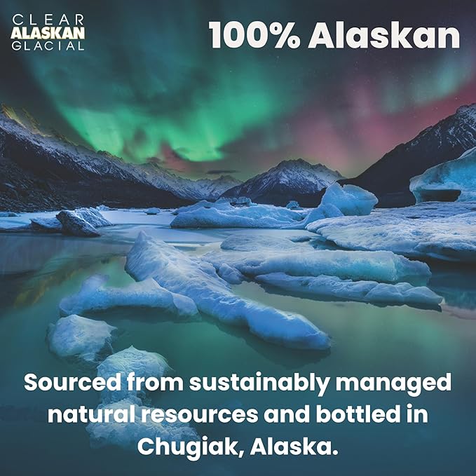 Clear Alaskan Fresh Glacier Water, Naturally Alkaline - Bottled in Aluminum with No Plastic | 16 Fl