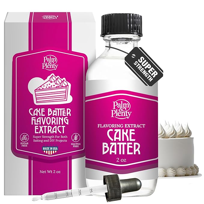 Palm and Plenty Cake Batter Extract - Flavoring for Candy, Baking, and Drinks - Food-Grade Oil for