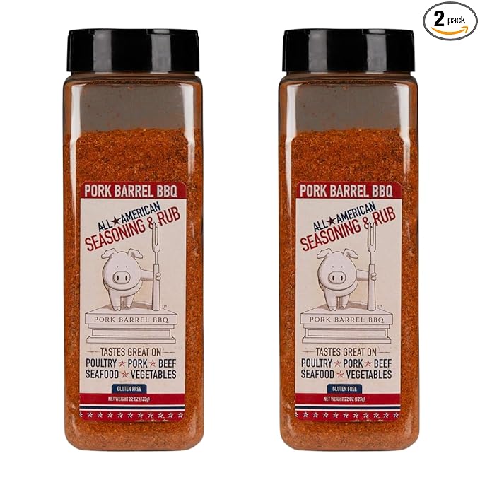 Pork Barrel BBQ All American Seasoning & Rub (2 Pack, 22 oz) – Sugar-Free, Keto, Gluten-Free, No